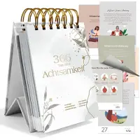Merkloos Wandkalender 2025, abreißbar, grau, mit inspirierenden Zitaten, für Zuhause und Büro