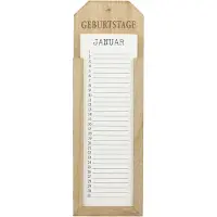 Merkloos Memotafel Geburtstagskalender, Holz, 38 x 12 cm, ewiger Kalender für die Wand