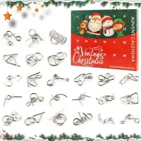 Merkloos Adventskalender 2025, 24 Metallpuzzles, 3,5 x 4 cm, für Kinder und Erwachsene