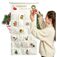 Merkloos Adventskalender zum Befüllen, 24 Fächer, wiederverwendbar, Wanddekoration