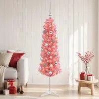 Syfax Künstlicher schmaler Weihnachtsbaum mit Weihnachtskugel 120 cm