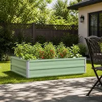 PUEAZU Möbel Hochbeet im Garten Pastellgrün 100 x 80 x 24 cm - Beete &1825