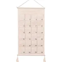 Dripio Canvas Adventskalender, 24 Taschen, DIY, 48x89 cm, Weiß