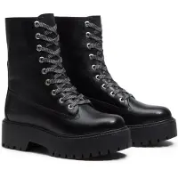 Timberland Schnürboots "STONE STREET - MID LACE BOOT", Damen, Gr. 36, Leder Textil, schwarz (schwarz full grain), Schuhe Schnürboots