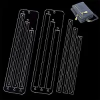 OEM Acryl-Vorlage für Reißverschlusstaschen - 6-teiliges Set in 3 Größen - Transparente Nähschablone für Geldbörsen und Taschen