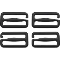 Markenlos G-Haken Wellenschlösser - Verstellbare Tri-Glide Bandhaken - Für Rucksackgurte und Gepäck - 27x34 mm - Zinklegierung - Schwarz - 4 Stück