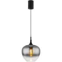 Globo Pendelleuchte Maxy E27 Schwarz matt rauchfarben Metall Glas Ø29cm