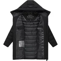 MARIKOO Winterjacke "Nanoraa Damen Steppmantel N154", Damen, Gr. M, schwarz, Jacken Winterjacke