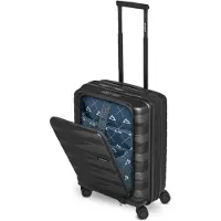 Bergpfeil mit Laptopfach Travel Cabin Trolley With Front Pocket Black Night Metallic schwarz 55cm