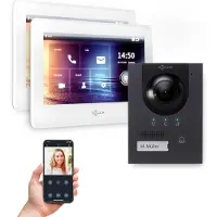 Goliath PRO IP Video Sprechanlage | App | Anthrazit | 1-Familie | 2x 7 Zoll | Aufputz | 180 Grad