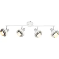 Globo Lighting Strahler Metall weiß, verchromt, Metall weiß, beweglich, LxBxH: 605x100x175mm, exkl. 4x E14 LED 15W 230V