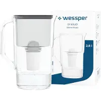 Wessper D1 SOLID Wasserfilterkanne 2,8 L Schwarz mit 1x aquaclassic Filter
