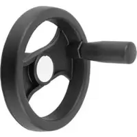 Kipp 2-Speichenhandrad D1=159 Passbohrung mit Nut D2=16H7 Polyamid