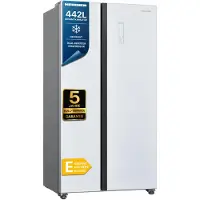 Heinner HSBS-H442NFGWHE++, Freistehend, Amerikanische Tür, Weiß, 2 Tür(en), Berührung, LED