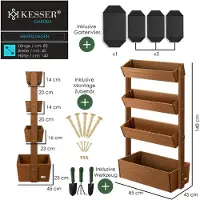 Kesser Hochbeet mit Etagen Premium Blumenkasten Pflanztreppe, inkl. Gartenvlies