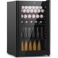 Klarstein Beercave 115 Kühlschrank 115 Ltr 4 Böden 3-fach isolierte Glastür Touch Schwarz