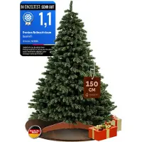 Casaria Künstlicher Weihnachtsbaum Premium 150cm PE / PVC mit Holzständer FSC