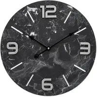 AMS W9707 Wanduhr mit Holzgehäuse und Metallziffern