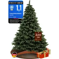 Casaria Künstlicher Weihnachtsbaum Premium 220cm PE / PVC mit Holzständer FSC