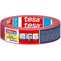 TESA Professional 4455 Silikon Präzisionskrepp Abdeckband, 25 m x 25 mm, rot | 1 Rolle
