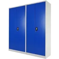 Proregal Mega Deal 2X Flügeltürenschrank Elephant Abschließbar 2 Türen 180x80x40cm Stahl 4 Ebenen Pulverbeschichtung Blau/Lichtgrau Werkstattschrank