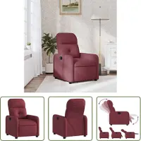 The Living Store Relaxsessel Weinrot Stoff