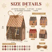 Merkloos Adventskalender Häuser, 24 Stück, Papier, bunt, zum Selbstgestalten für die Weihnachtszeit