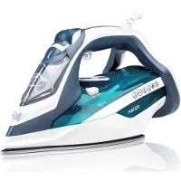 Haeger Ultra Steam 2800, Trocken- & Dampfbügeleisen, Keramik-Bügelsohle, 2,2 m, 80 g/min, Blau, Weiß, 45 g/min