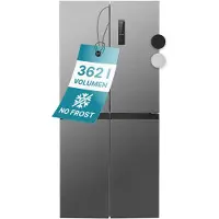 Bomann French Door Kühlschrank No Frost | Kühlschrank mit Gefrierfach 362L | Side by Side Kühlschrank mit MultiAirflow-System | KG 7358 inox