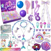 Merkloos Adventskalender 24 Tage, Meerjungfrau Thema, Schmuck und Haaraccessoires, für Mädchen
