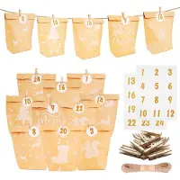 Merkloos Adventskalender 24 Tage, 24 Fenster, dekorativ, für die Weihnachtszeit