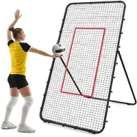 Merkloos Volleybal Reboundernetz verstellbar, 2,1 x 1,2 m, 4 Winkeloptionen, für Training