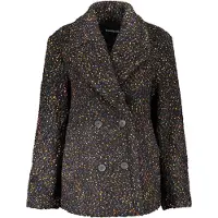 Desigual Schwarze Damenjacke mit Kontrastdetails und Knöpfen, 2 Taschen