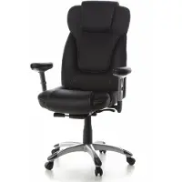 Hjh OFFICE Profi Chefsessel EMBASSY 200 L Ergonomischer Bürostuhl mit Armlehnen (höhenverstellbar) Leder Drehstuhl für Büro, Zuhause