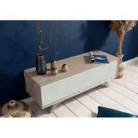 MASSIVMOEBEL24.DE MASSIVMOEBEL24 TV-Board Akazie 125x45x45 braun-weiß lackiert TROMSO #107