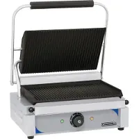 Casselin Toastgriller mit gerillter oder platter Unterplatte aus Gusseisen 2200W, Variante:gerillte Unterplatte