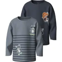 Name it Langarmshirt "NMMVILASSE 2P LS NREG TOP" Packung, 2 Baumwolle