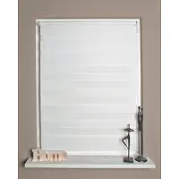 Schmidt Doppelrollo HOME WOHNIDEEN "STRIPES" Gr. 4, weiß (wollweiß), B:70cm H:150cm, Polyester, Rollos, Doppelrollo