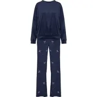 Hunkemoller Pyjama Set Velours Blau