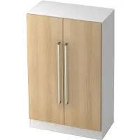 Hjh OFFICE PRO SIGNA G 7550 CE - 3 OH Weiß/Eiche Schrank Chromgriff Metall