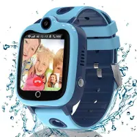 Ruopoem Kinder Smartwatch 4G GPS Uhr mit SIM Videoanruf SOS Kamera Sprachchat Spiele Schulmodus IP68 wasserdicht für Jungen Mädchen