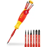 Wiha Schraubendreher mit Bit Magazin LiftUp electric Schlitz, Phillips, PlusMinus/Pozidriv mit 6 sli