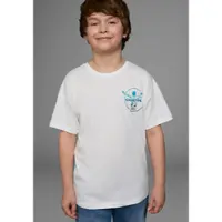 Chiemsee T-Shirt "WAVE", Jungen, Gr. 140/146, weiß, Jersey, Obermaterial: 100% Baumwolle, bedruckt, Basic, Rundhals, Shirts T-Shirt, Kurzarm, Basic-Passform, bedruckt, Rundhalsausschnitt