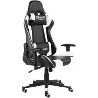 Markenlos Drehbarer Gaming-Stuhl und Bürostuhl mit Gaming-Sessel, Schreibtischstuhl und Drehsessel aus weißem PVC