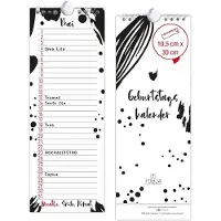 Merkloos Wandkalender Ewiger Geburtstagskalender, Jahrunabhängig, 11 x 30 cm, für Geburtstage