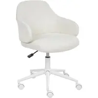 Beliani Schreibtischstuhl Cremeweiß Stoff Gepolstert Drehbar Höhenverstellbar mit Armlehnen Modernes Design Computer Drehstuhl für Homeoffice Büro