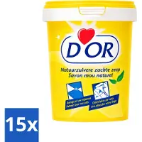 DOR 15 x D'Or Naturreine Schmierseife - Festes Reinigungsmittel - 1 kg - Vorteilspackung - 15 Stücke