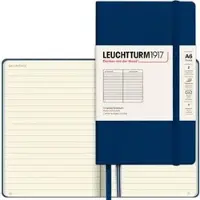 Leuchtturm Notizbuch Pocket, 342918, Karton Hardcover, Marine, 94 Blatt / 187 Seiten, 80 g/m2, liniert, A6