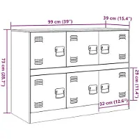 vidaXL Sideboard Anthrazit 99x39x73 cm Stahl