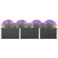 vidaXL Garten-Hochbeet 300x50x54 cm WPC Grau